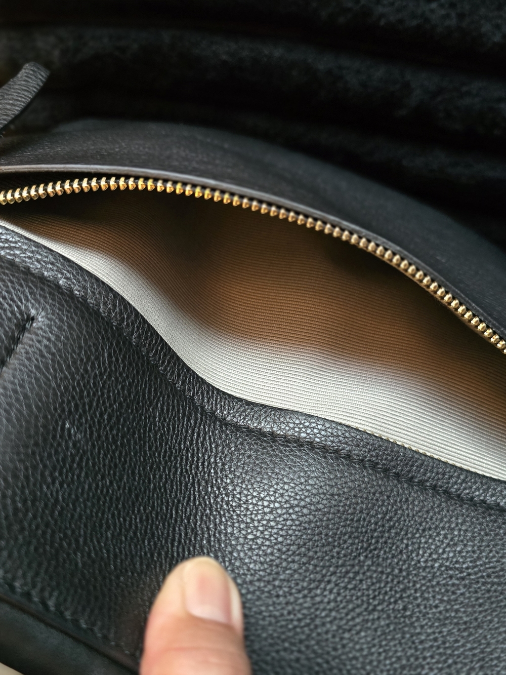 FURLA Leather Drawstring Tote Bag in Slate Blue - Picture 6 of 13